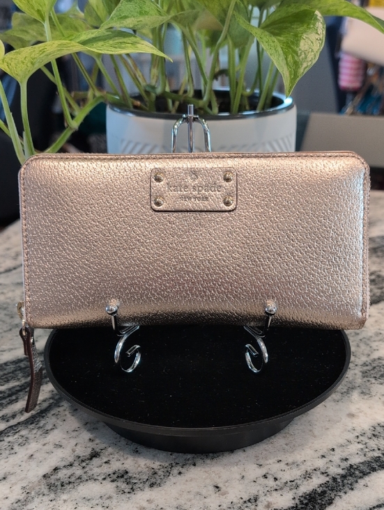 kate spade Handbags - kate spade ♠️ Wellesley Neda Metallic Rose Gold Zip-Around Wallet